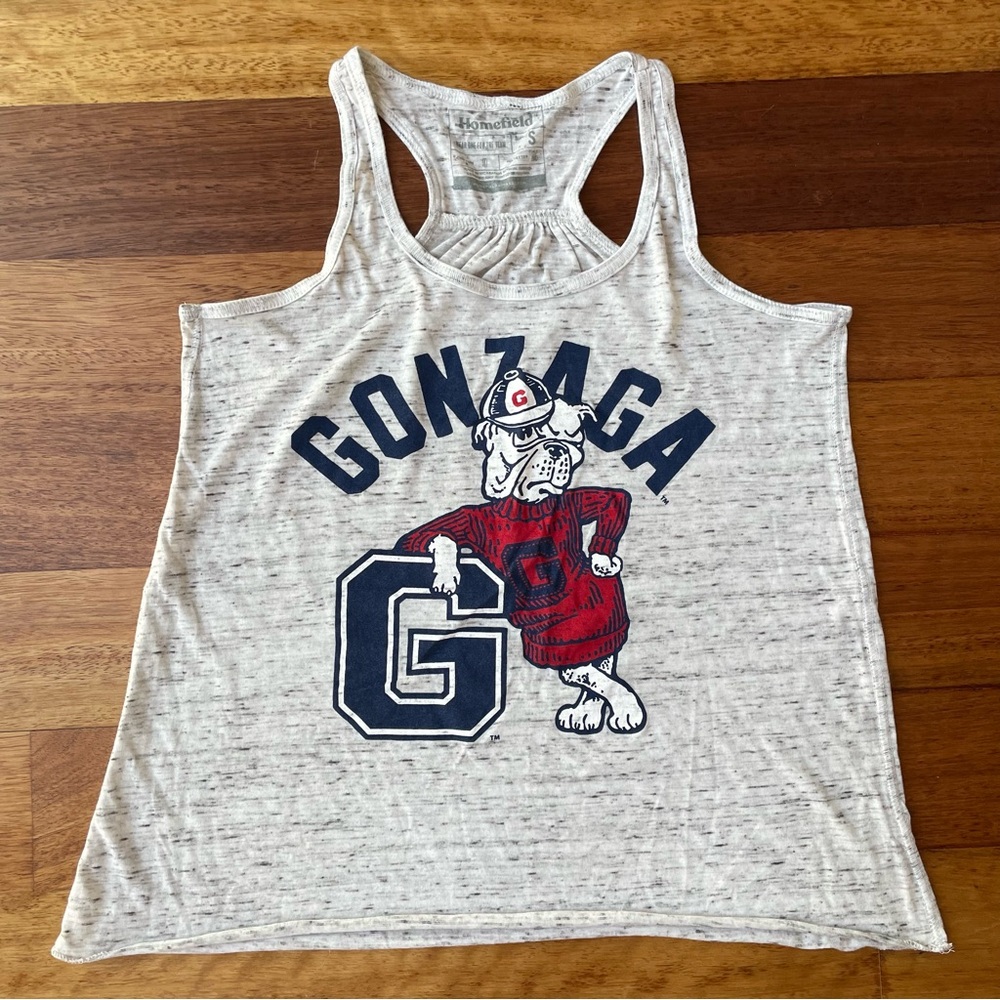 Gonzaga / Zags / Bulldogs Light Gray Athletic Tank Top w/ Navy, Red & White NWOT